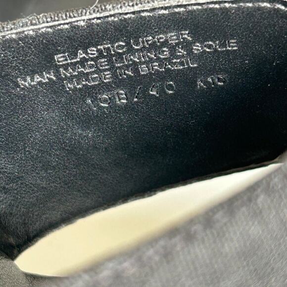 BCBGirls Black Elastic Crossover Platform Wedges Slip-On Sandals Heels Size 10 - Picture 9 of 14